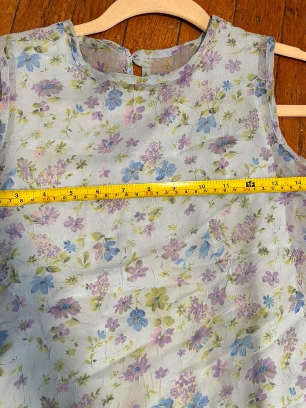 Vintage Y2K Limited Too blue floral midi dress ties in back‎ kids 12 women’s xs - Picture 7 of 8